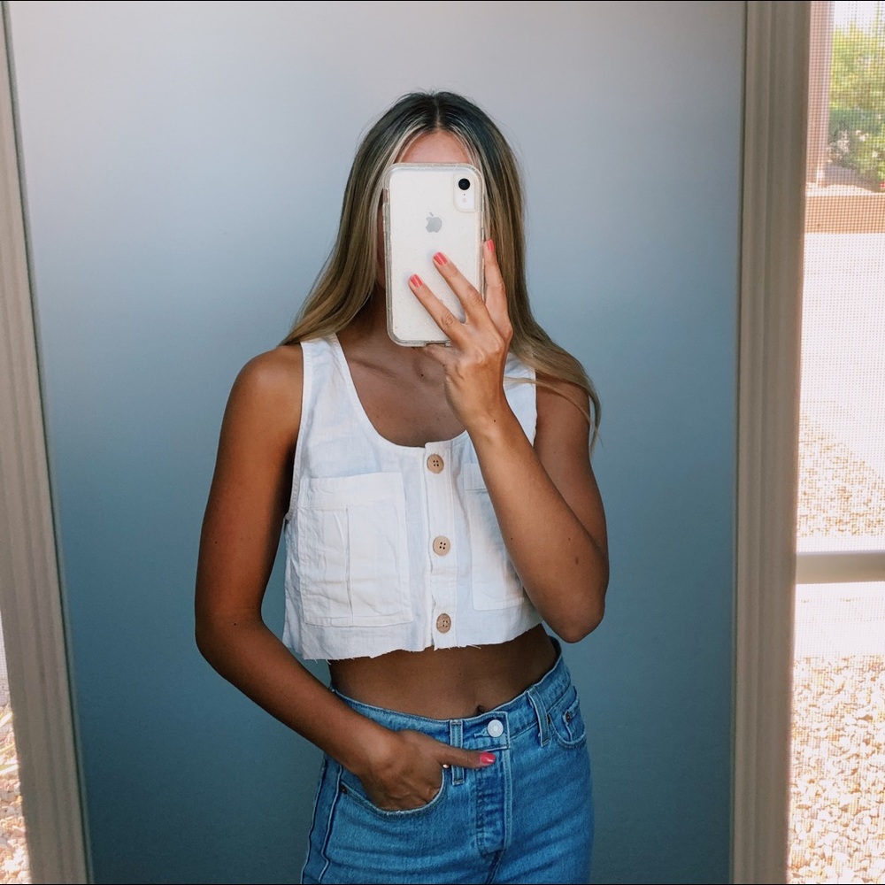 White crop top